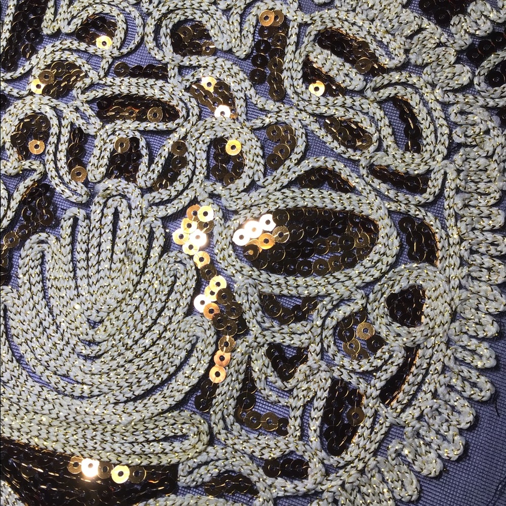 12“ sew on patch sequin gold leopard Tiger - Picture 3 of 4